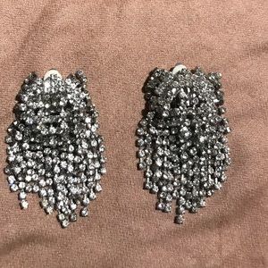 Rhinestone Explosion Slip-on Earrings